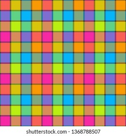 Bright seamless pattern with colorful cells. Vector image. Eps 10