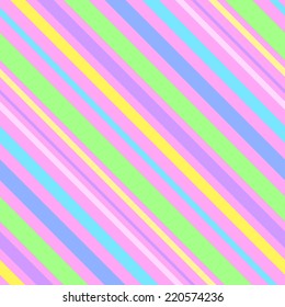 Bright seamless pattern with colorful diagonal stripes for girls