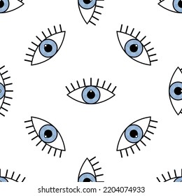 Bright seamless pattern with colorful eyes. Texture background. Wallpaper for teenager girls. Women s fashion style