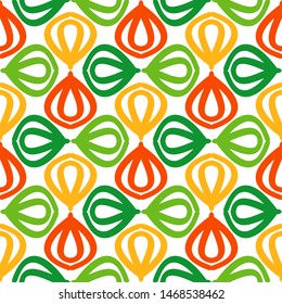 Bright seamless pattern with colorful geometric elements.