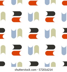 Bright seamless pattern with colorful geometric elements. Modern beautiful illustration.