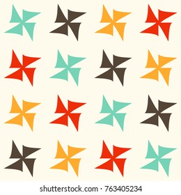 Bright seamless pattern with colorful geometric elements.