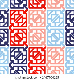 Bright seamless pattern in colorful squares on a white background.