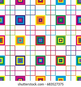 Bright seamless pattern with colorful squares.