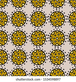 bright seamless pattern of contour flowers