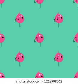 Bright seamless pattern with cute birds. Funny background for nursery or any textile surface. 
