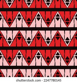 Bright seamless pattern with ethnic geometric ornament.