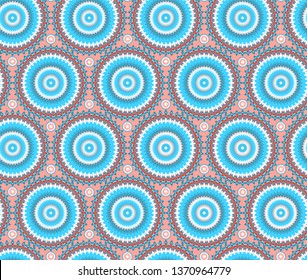 bright seamless pattern in ethnic style, based on the element in the form of openwork ornament, mandala