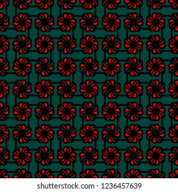 Bright seamless pattern with floral geometric elements.