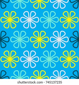 Bright seamless pattern with floral geometric ornament.