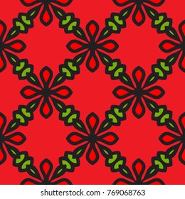 Bright seamless pattern with floral geometric ornament.