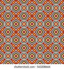 Bright seamless pattern with floral ornament. Colorful abstract background. Ethnic and tribal motifs. Ornamental vivid wallpaper. Vector illustration