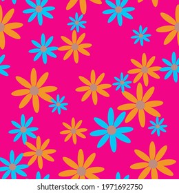 bright seamless pattern with flowers daisies