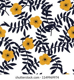 Bright Seamless pattern with flowers. Floral background for fabric, covers and wallpaper.