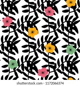 Bright Seamless pattern with flowers. Floral background for fabric, covers and wallpaper.