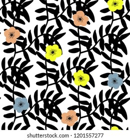 Bright Seamless pattern with flowers. Floral background for fabric, covers and wallpaper.