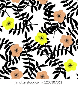 Bright Seamless pattern with flowers. Floral background for fabric, covers and wallpaper.