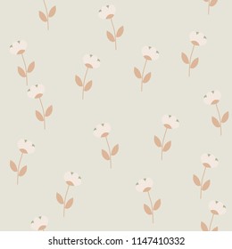 Bright Seamless pattern with flowers and hearts. Floral background for fabric, covers and wallpaper.