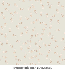 Bright Seamless pattern with flowers and hearts. Floral background for fabric, covers and wallpaper.