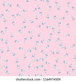 Bright Seamless pattern with flowers and hearts. Floral background for fabric, covers and wallpaper.