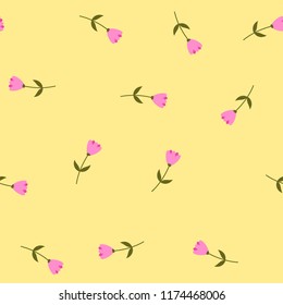 Bright Seamless pattern with flowers and hearts. Floral background for fabric, covers and wallpaper.