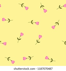 Bright Seamless pattern with flowers and hearts. Floral background for fabric, covers and wallpaper.