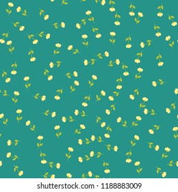 Bright Seamless pattern with flowers and hearts. Floral background for fabric, covers and wallpaper.