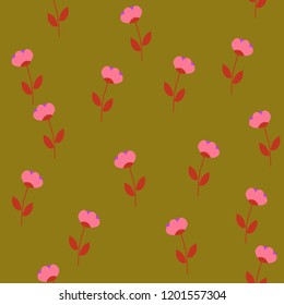 Bright Seamless pattern with flowers and hearts. Floral background for fabric, covers and wallpaper.