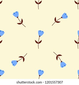 Bright Seamless pattern with flowers and hearts. Floral background for fabric, covers and wallpaper.