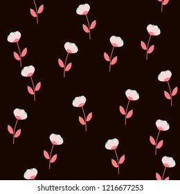 Bright Seamless pattern with flowers and hearts. Floral background for fabric, covers and wallpaper.