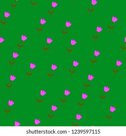 Bright Seamless pattern with flowers and hearts. Floral background for fabric, covers and wallpaper.