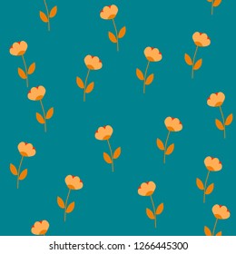 Bright Seamless pattern with flowers and hearts. Floral background for fabric, covers and wallpaper.