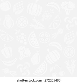 bright seamless pattern with fruits and vegetables