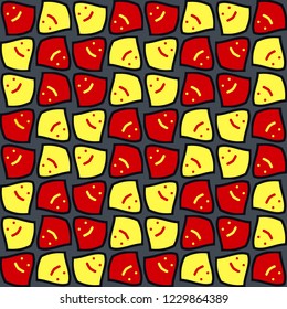 Bright seamless pattern with funny geometric shapes.