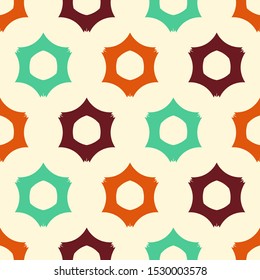 Bright seamless pattern with geometric elements.