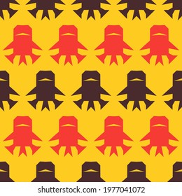 Bright seamless pattern with geometric ornament. Retro abstract illustration.