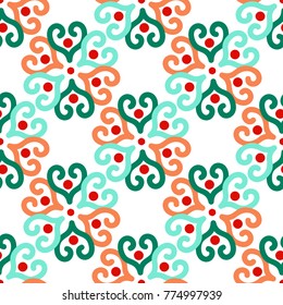 Bright seamless pattern with geometric ornament.