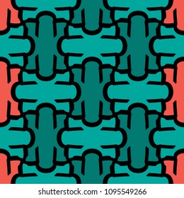 Bright seamless pattern with geometric ornaments.