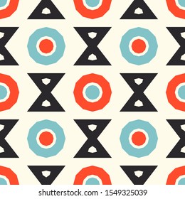 Bright seamless pattern with geometric shapes.