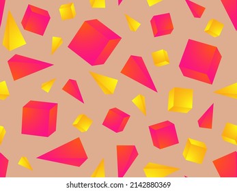 Bright seamless pattern with geometric shapes. Vector