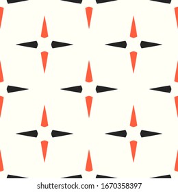 Bright seamless pattern with groups of geometric shapes.