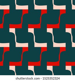 Bright seamless pattern with horizontal curved elements.
