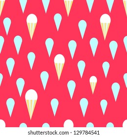 Bright seamless pattern with ice cream cones.