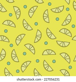 Bright seamless pattern with lemon slices.