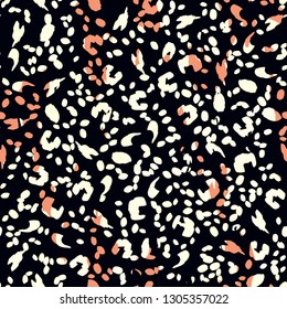 Bright seamless pattern with leopard print. Color leopard texture. Animal pattern.
