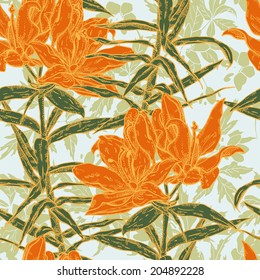 Bright seamless pattern with lily flowers