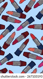 Bright seamless pattern with lipsticks