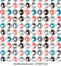 Bright seamless pattern. Made with had made stamps.
