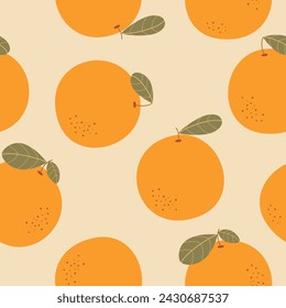 bright seamless pattern with oranges vector illustration