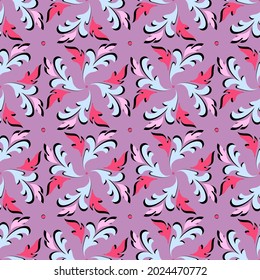 Bright seamless pattern in oriental style, colored abstract twigs, modern damask. Great for decorating fabrics, textiles, gift wrapping design, any printed materials, advertising, or other design.